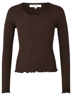 Rosemunde Silk t-shirt regular - Black brown